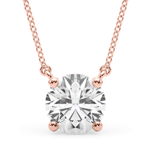 14K Rose Gold 1 ct tw Solitaire Diamond Pendant
