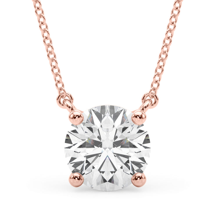 14K Rose Gold 1 ct tw Solitaire Diamond Pendant