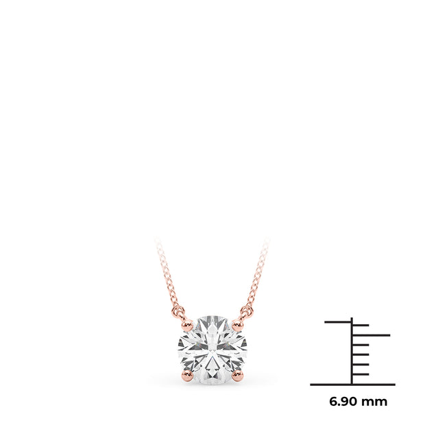 18K Rose Gold 1 ct tw Solitaire Diamond Pendant