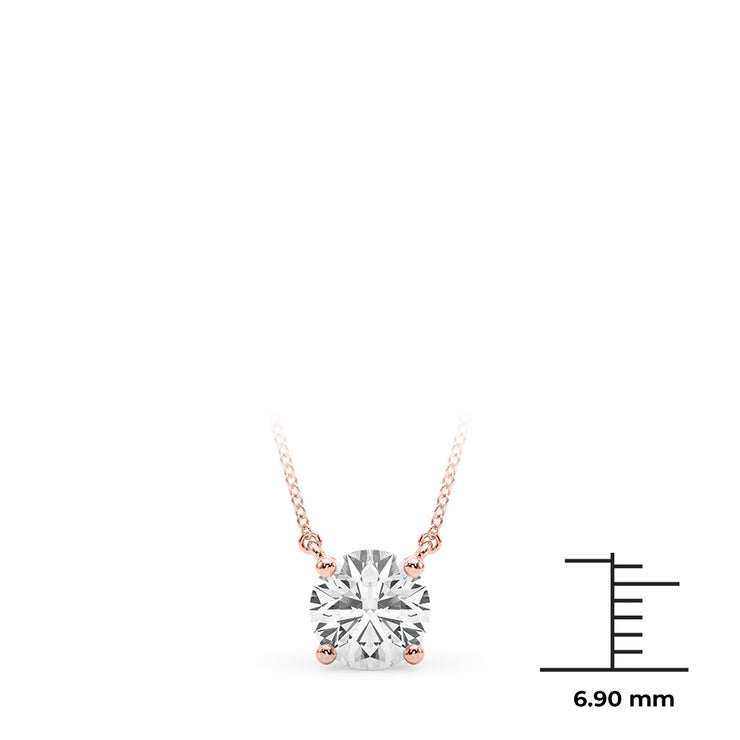 18K Rose Gold 1 ct tw Solitaire Diamond Pendant