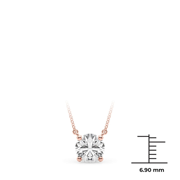 18K Rose Gold 1 ct tw Solitaire Diamond Pendant