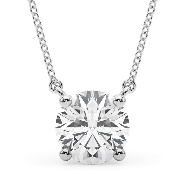 18K White Gold 1 ct tw Solitaire Diamond Pendant