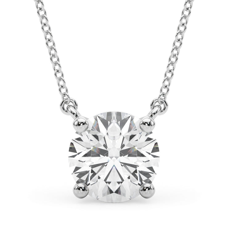 18K White Gold 1 ct tw Solitaire Diamond Pendant