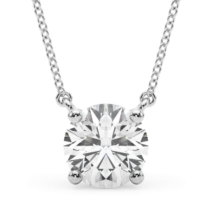 18K White Gold 1 ct tw Solitaire Diamond Pendant