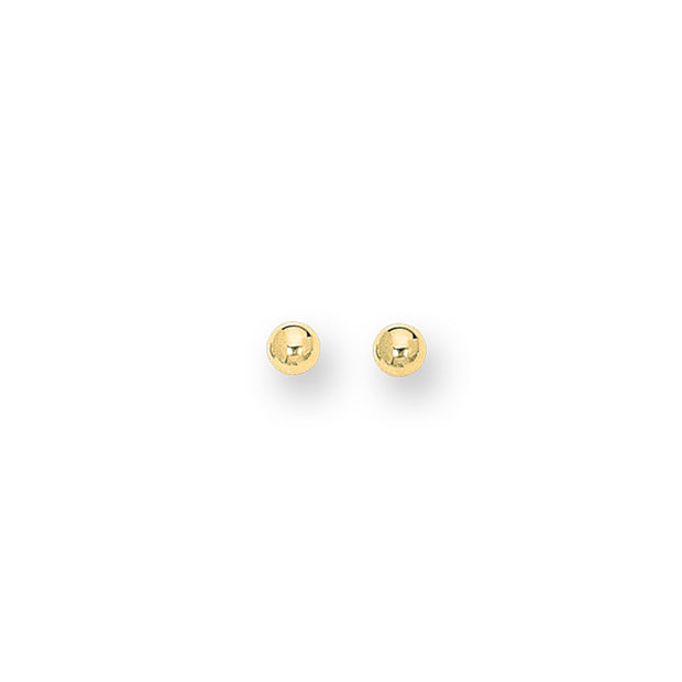 14K Gold Polished 3mm Post Earring