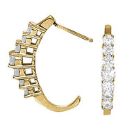 Platinum 1/2 ct tw J-Hoops Diamond Earring