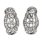 Platinum 1/4 ct tw J-Hoops Diamond Earring