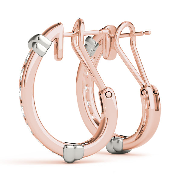 14K Rose Gold 1/2 ct tw J-Hoops Diamond Earring