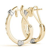 18K Yellow Gold 1/2 ct tw J-Hoops Diamond Earring