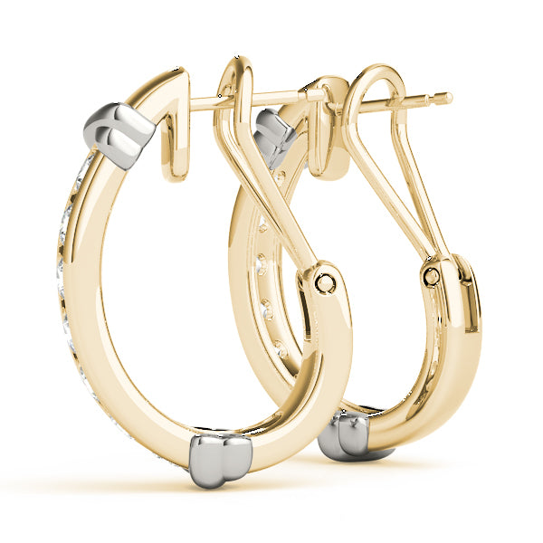 18K Yellow Gold 1/2 ct tw J-Hoops Diamond Earring