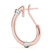 18K Rose Gold 1/2 ct tw J-Hoops Diamond Earring
