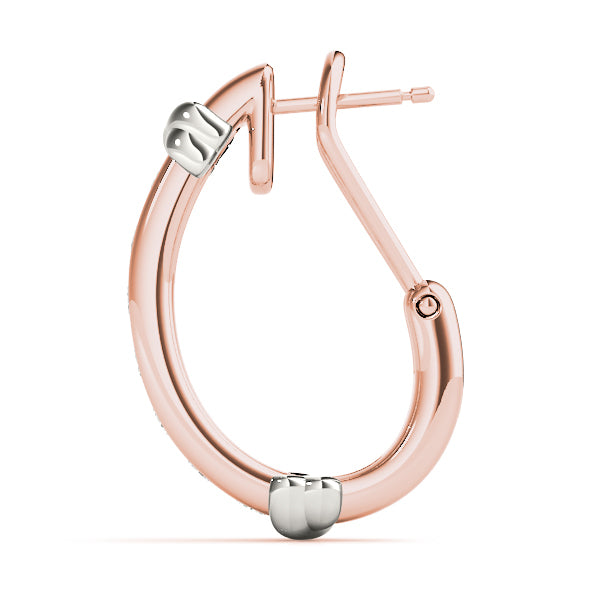 18K Rose Gold 1/2 ct tw J-Hoops Diamond Earring