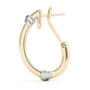 18K Yellow Gold 1/2 ct tw J-Hoops Diamond Earring
