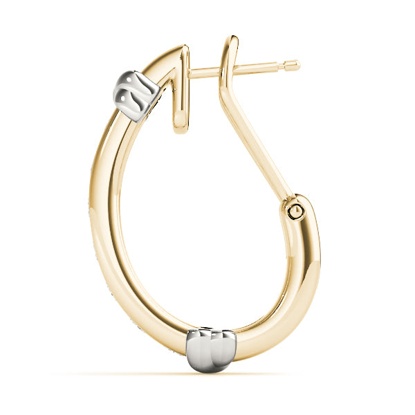 18K Yellow Gold 1/2 ct tw J-Hoops Diamond Earring