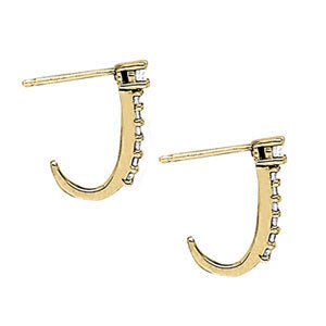 18K White Gold 1/2 ct tw J-Hoops Diamond Earring