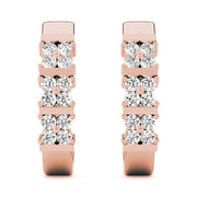 18K Rose Gold 1/4 ct tw J-Hoops Diamond Earring