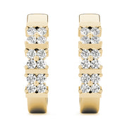 14K Yellow Gold 1/4 ct tw J-Hoops Diamond Earring