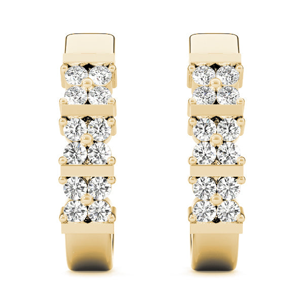 14K Yellow Gold 1/4 ct tw J-Hoops Diamond Earring