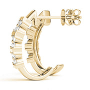 14K Yellow Gold 1/4 ct tw J-Hoops Diamond Earring