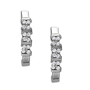 18K White Gold 1/4 ct tw J-Hoops Diamond Earring