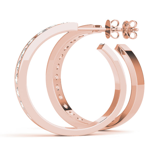 14K Rose Gold 1 ct tw Fashion Diamond Earring