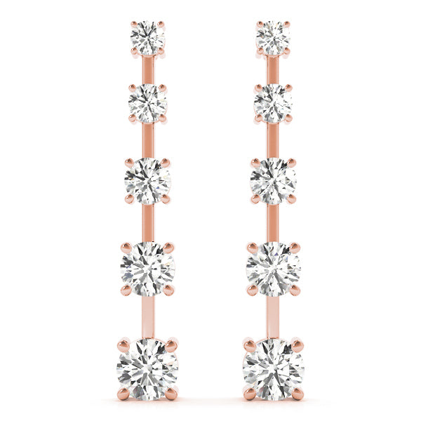 14K Rose Gold 1 ct tw Fashion Diamond Earring
