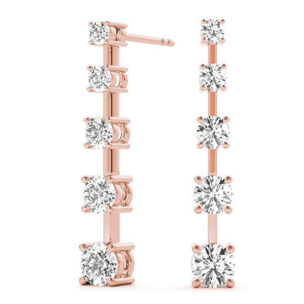 18K Rose Gold 1 ct tw Fashion Diamond Earring
