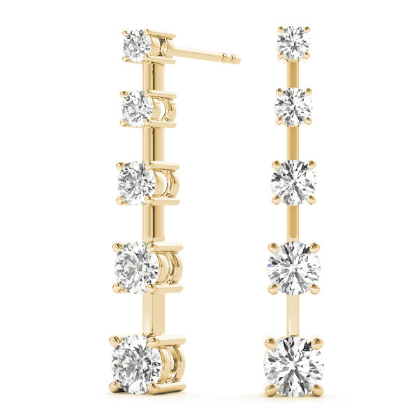 18K Yellow Gold 1 ct tw Fashion Diamond Earring