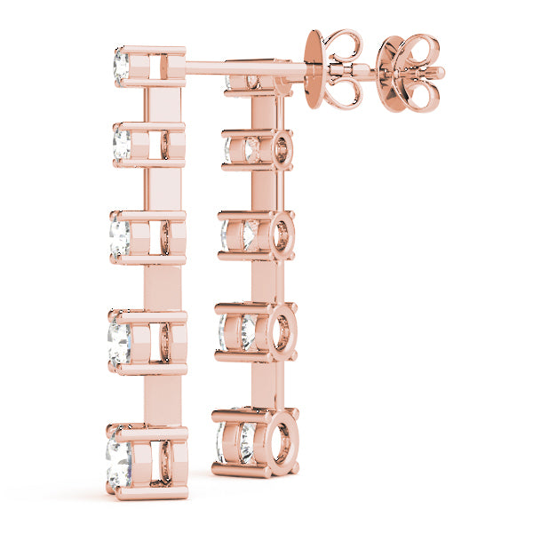 18K Rose Gold 1 ct tw Fashion Diamond Earring