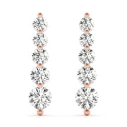 18K Rose Gold 1 ct tw Fashion Diamond Earring