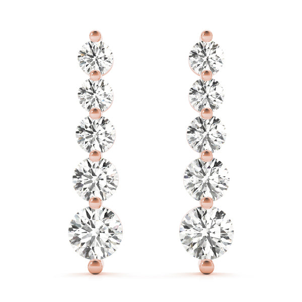18K Rose Gold 1 ct tw Fashion Diamond Earring