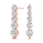 18K Rose Gold 1 ct tw Fashion Diamond Earring