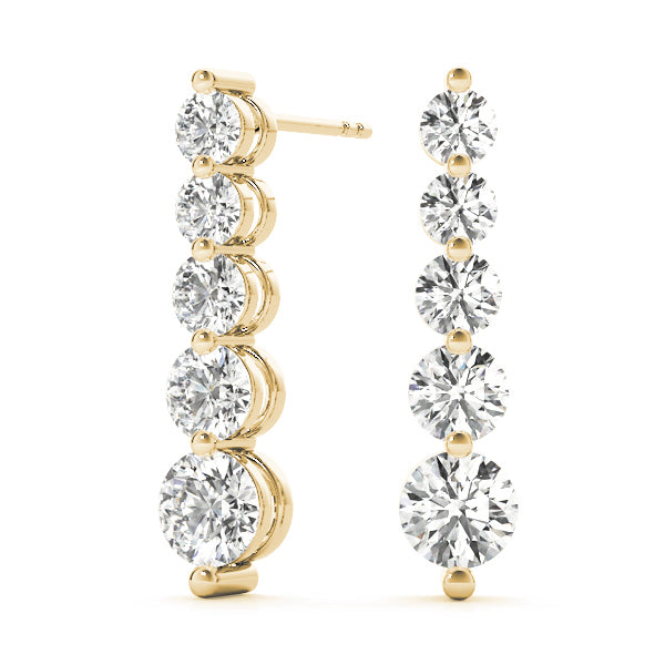 18K Yellow Gold 1 ct tw Fashion Diamond Earring