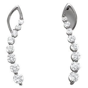 14K White Gold 1/2 ct tw Fashion Diamond Earring