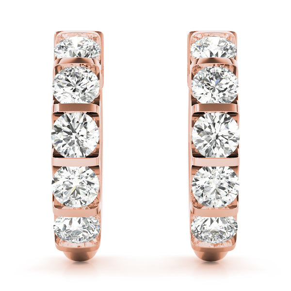 18K Rose Gold 1 ct tw Fashion Diamond Earring