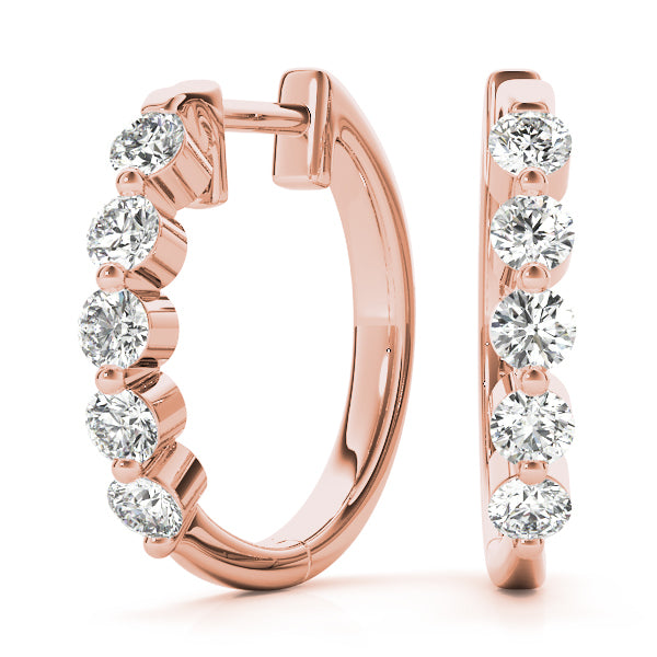 18K Rose Gold 1/2 ct tw Fashion Diamond Earring