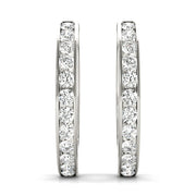 Round Diamond Hoop Earrings