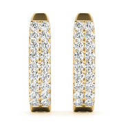 14K Yellow Gold 1 ct tw J-Hoops Diamond Earring