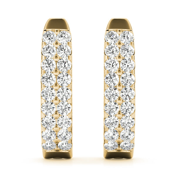 14K Yellow Gold 1 ct tw J-Hoops Diamond Earring