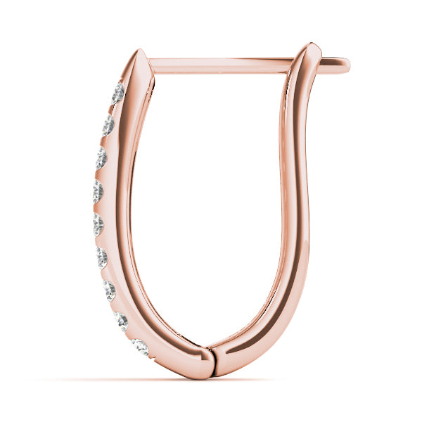 18K Rose Gold 1 ct tw J-Hoops Diamond Earring