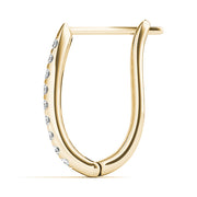 14K Yellow Gold 1 ct tw J-Hoops Diamond Earring