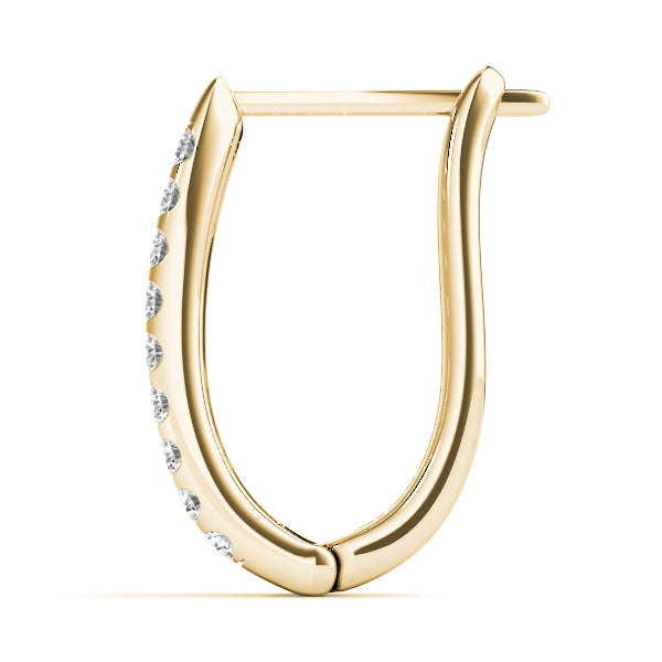 14K Yellow Gold 1 ct tw J-Hoops Diamond Earring