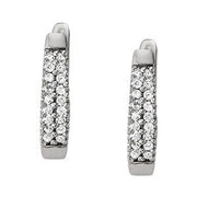 Platinum 1 ct tw J-Hoops Diamond Earring