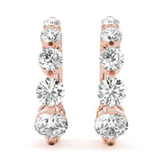 18K Rose Gold 1 ct tw Fashion Diamond Earring