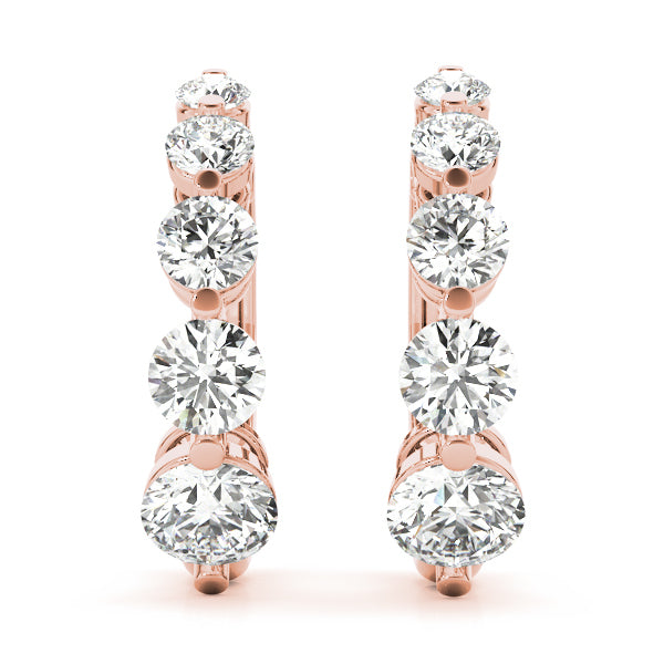 18K Rose Gold 1 ct tw Fashion Diamond Earring