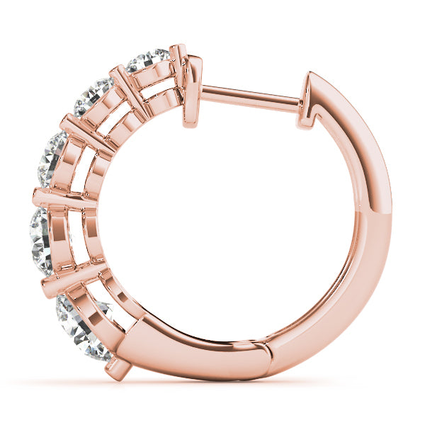 18K Rose Gold 1 ct tw Fashion Diamond Earring