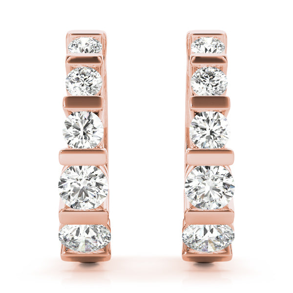 18K Rose Gold 1/2 ct tw Fashion Diamond Earring