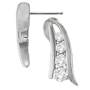 18K White Gold 1/6 ct tw Fashion Diamond Earring