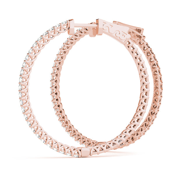 18K Rose Gold 1 ct tw Fashion Diamond Earring