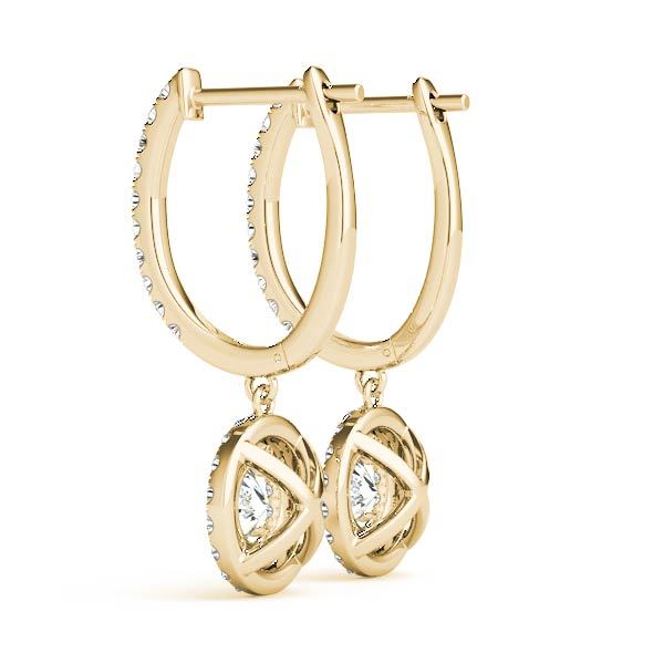 14K Yellow Gold 1 1/3 ct tw Halo Diamond Earring